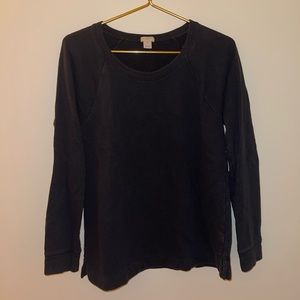 Medium J. Crew Black sweatshirt shirt with grey elbow patches, Medium